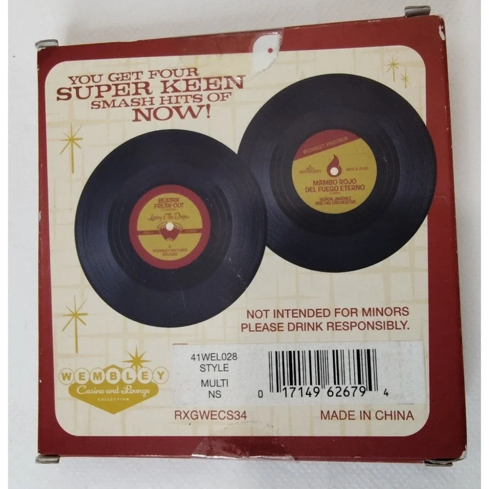 Rockin' Vinyl Coasters Set-2 VTG APX 3